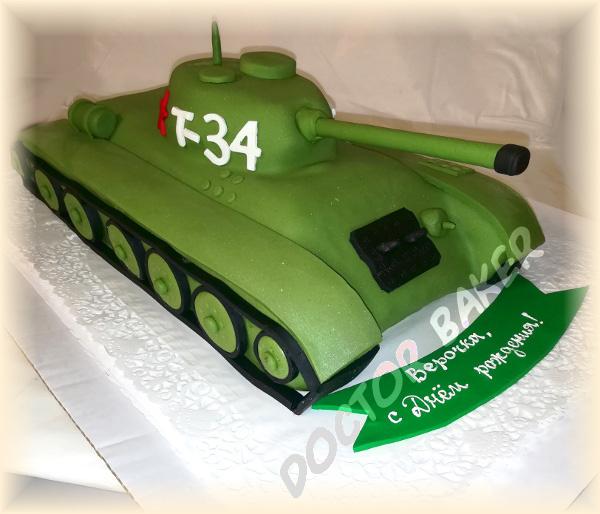 Торт на 23 февраля в форме танка (9) - купить на заказ с фото в Москве